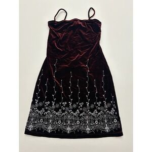 VTG Y2K Babydoll Velvet Satin Mini Dress Whimsigoth Vamp Fairy Grunge XS